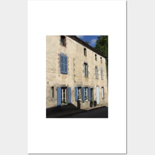 Blue Shuttered House In France Posters and Art